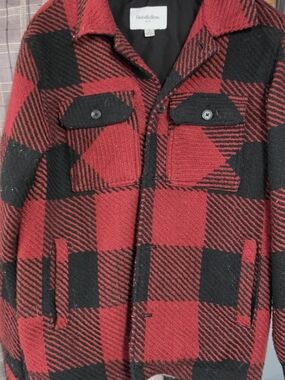 Goodfellow & Co Red and Black Plaid Shirt Jacket
